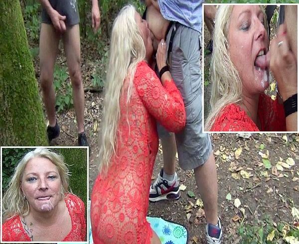 Public Schnellspritzer! Nach 40 Sekunden ins Maul gespritzt!