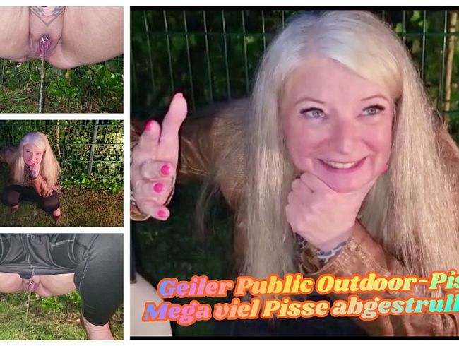 Geiler Public Outdoor-Piss! Mega viel Pisse abgestrullert!